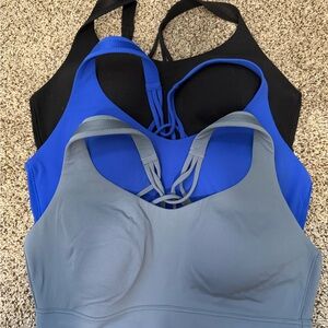 Athleta Bra Bundle Size L D-DD- Black, Blue, and Gray